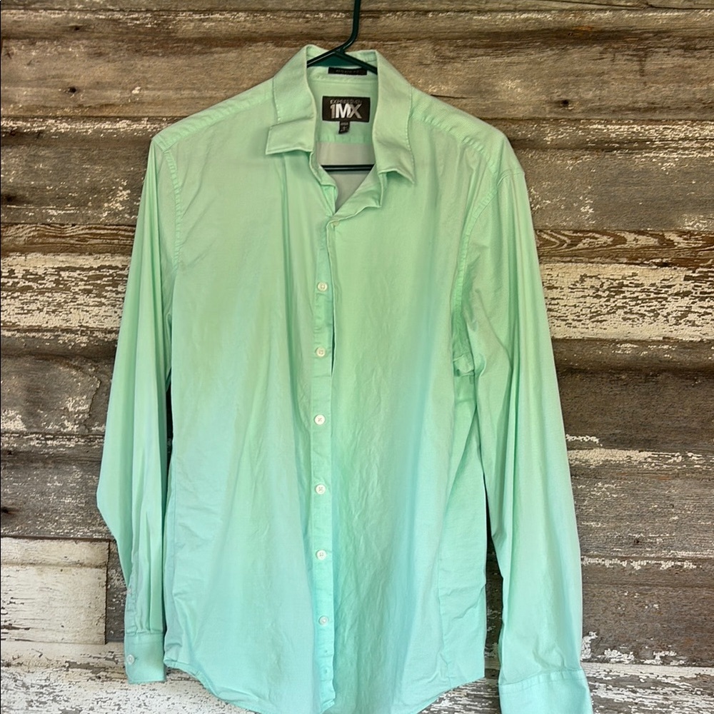 Express Green Dress Shirt 16-16 1/2